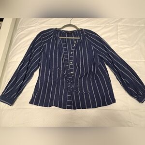 J Crew Linen Peplum Top